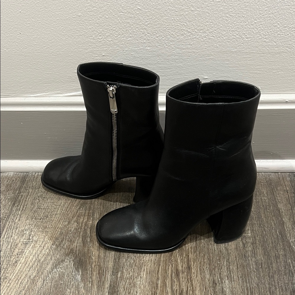 MICHAEL Michael Kors Black Ankle Boots with Silver Accent